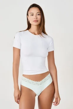 ETAM Brasileña|Braguita hipster V-shape de microfibra y encaje ESMERALDA