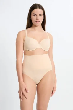 ETAM Braguitas Moldeadoras|Braguitas Invisibles|Braguita moldeadora de cintura alta - Sujeción media C.BEIGE