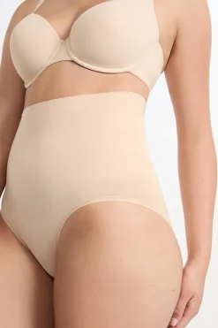 ETAM Braguitas Moldeadoras|Braguitas Invisibles|Braguita moldeadora de cintura alta - Sujeción media C.BEIGE