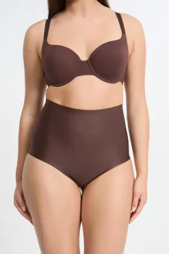 ETAM Braguitas Moldeadoras|Braguitas Invisibles|Braguita moldeadora de cintura alta - Sujeción fuerte CHOCOLATE