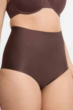 ETAM Braguitas Moldeadoras|Braguitas Invisibles|Braguita moldeadora de cintura alta - Sujeción fuerte CHOCOLATE
