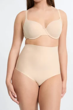 ETAM Braguitas Moldeadoras|Braguitas Invisibles|Braguita moldeadora de cintura extra alta - Sujeción fuerte C.BEIGE