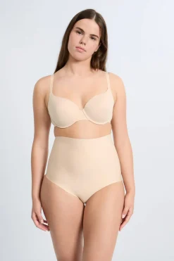 ETAM Braguitas Moldeadoras|Braguitas Invisibles|Braguita moldeadora de cintura extra alta - Sujeción fuerte C.BEIGE