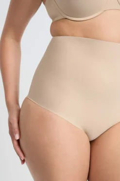 ETAM Braguitas Moldeadoras|Braguitas Invisibles|Braguita moldeadora de cintura extra alta - Sujeción fuerte C.BEIGE
