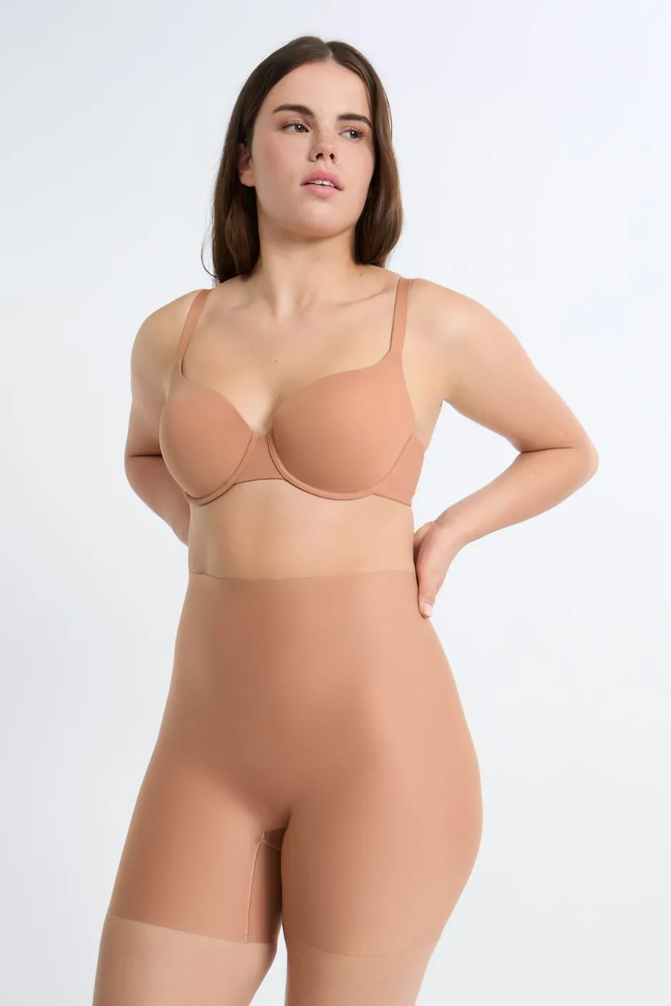 ETAM Braguitas Invisibles|Talle Alto|Braguita moldeadora de cintura alta - Sujeción fuerte ROSA NUDE