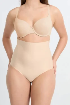 ETAM Braguitas Moldeadoras|Braguitas Invisibles|Braguita moldeadora de cintura alta - Sujeción fuerte C.BEIGE