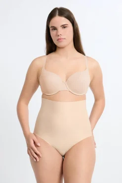 ETAM Braguitas Moldeadoras|Braguitas Invisibles|Braguita moldeadora de cintura alta - Sujeción fuerte C.BEIGE