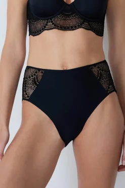 ETAM Talle Alto|Braguita|Braguita talle alto de microfibra NEGRO