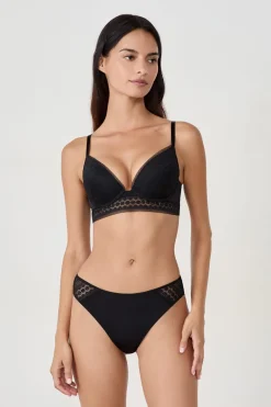 ETAM Braguitas Encaje|Braguita|braguitas con detalle de encaje NEGRO