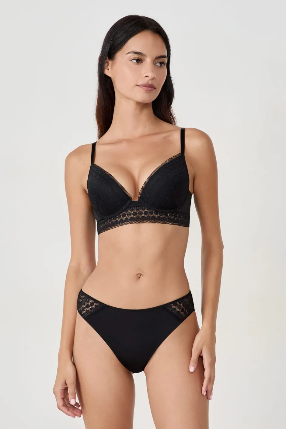 ETAM Braguitas Encaje|Braguita|braguitas con detalle de encaje NEGRO