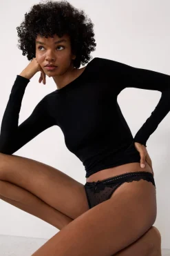 ETAM Braguitas Sexy|Braguitas Encaje|Braguitas de tul y encaje NEGRO