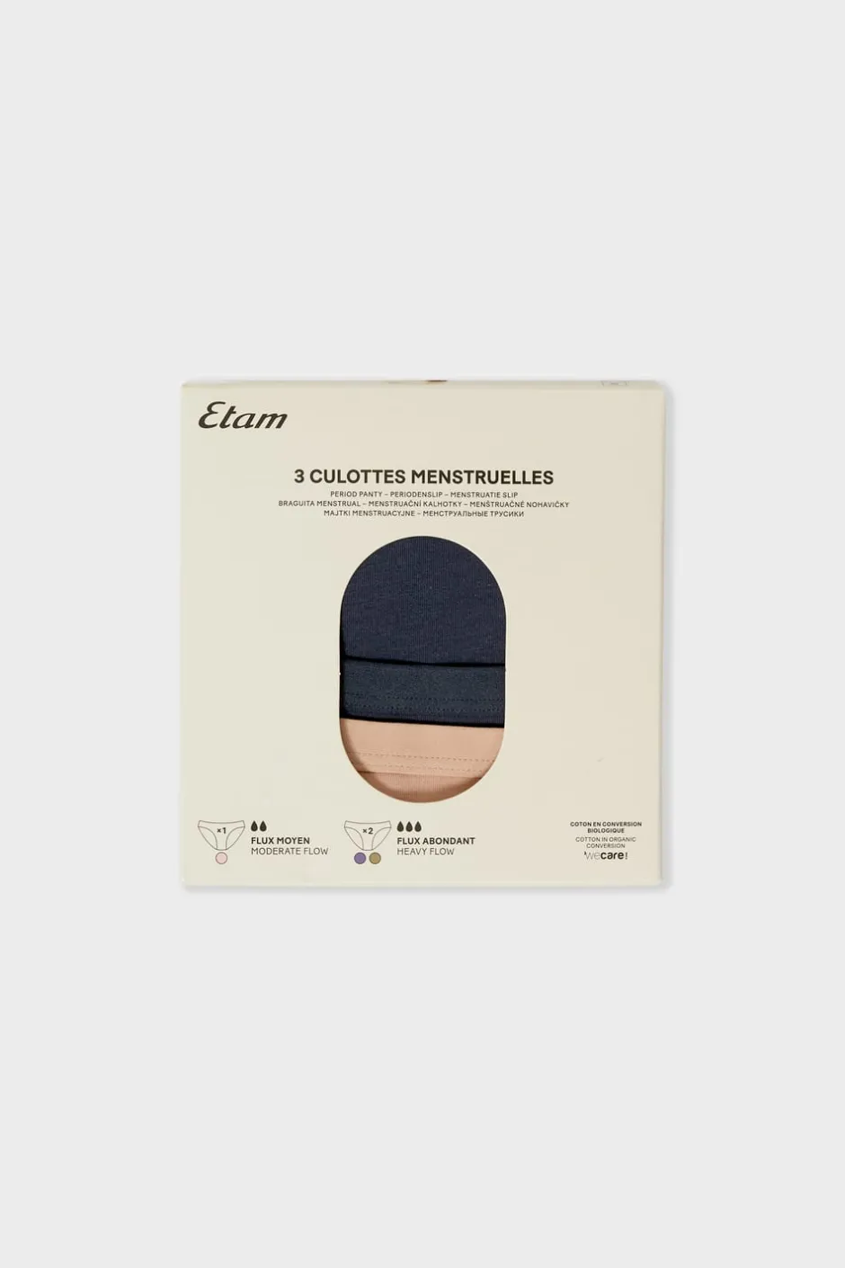 ETAM Braguita|Packs De Braguitas|Braguitas menstruales - Flujo abundante MULTICOLOR