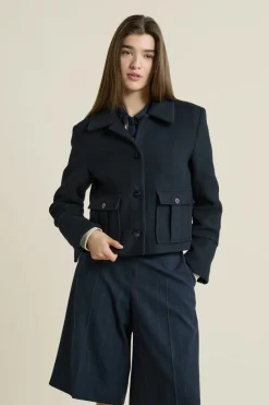 ETAM Chaquetas|Blazers|Caban court avec laine ENCRE