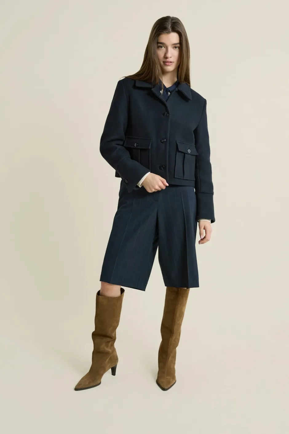 ETAM Chaquetas|Blazers|Caban court avec laine ENCRE