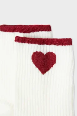 ETAM Calcetines|Medias Y Calcetines|Calcetines acanalados con algodón y estampado de corazones crudo