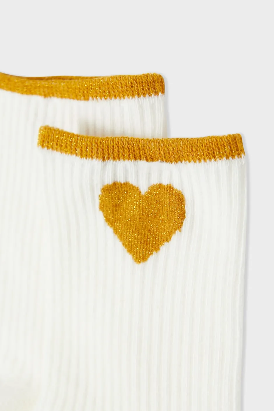ETAM Calcetines|Medias Y Calcetines|Calcetines acanalados con algodón y estampado de corazones PERLA