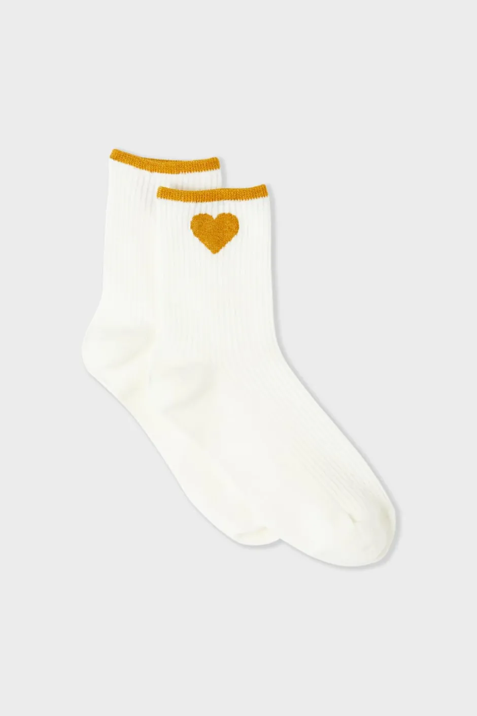 ETAM Calcetines|Medias Y Calcetines|Calcetines acanalados con algodón y estampado de corazones PERLA