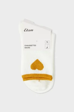 ETAM Calcetines|Medias Y Calcetines|Calcetines acanalados con algodón y estampado de corazones PERLA