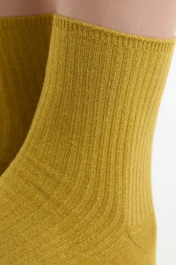 ETAM Calcetines|Medias Y Calcetines|Calcetines brillantes con algodón AMARILLO &Aacute;CIDO
