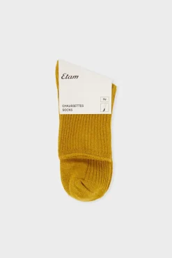 ETAM Calcetines|Medias Y Calcetines|Calcetines brillantes con algodón AMARILLO ÁCIDO