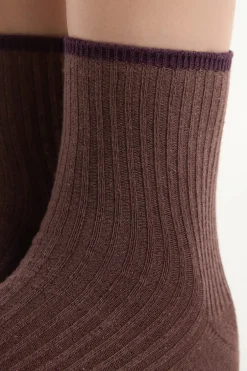 ETAM Calcetines|Medias Y Calcetines|Calcetines brillantes con algodón CHOCOLATE