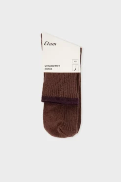 ETAM Calcetines|Medias Y Calcetines|Calcetines brillantes con algodón CHOCOLATE