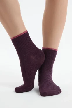 ETAM Calcetines|Medias Y Calcetines|Calcetines brillantes con algodón MORADO