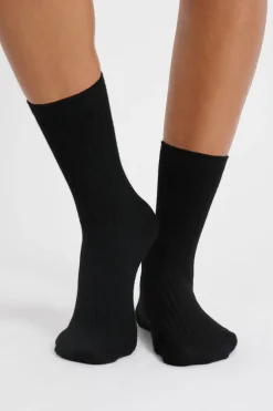 ETAM Calcetines|Medias Y Calcetines|Calcetines con efecto acanalado NEGRO
