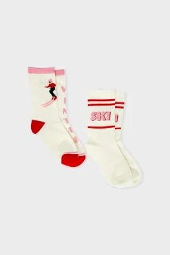 ETAM Accesorios|Calcetines con letras de algodón CRUDO