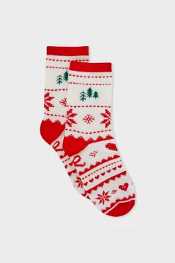 ETAM Accesorios|Calcetines con motivos de punto fino CRUDO