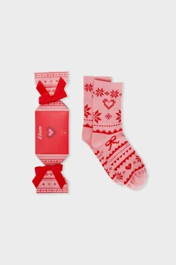 ETAM Accesorios|Calcetines con motivos de punto fino ROSA EMPOLVADO
