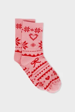 ETAM Accesorios|Calcetines con motivos de punto fino ROSA EMPOLVADO