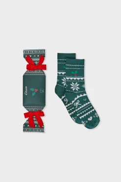 ETAM Accesorios|Calcetines con motivos de punto fino VERDE