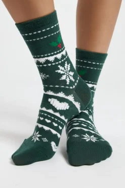 ETAM Accesorios|Calcetines con motivos de punto fino VERDE