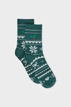 ETAM Accesorios|Calcetines con motivos de punto fino VERDE
