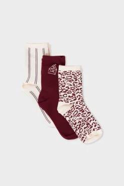 ETAM Accesorios|Calcetines estampados con algodón BURDEOS GRANATE