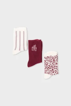 ETAM Accesorios|Calcetines estampados con algodón BURDEOS GRANATE