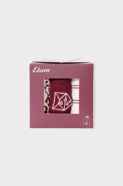 ETAM Accesorios|Calcetines estampados con algodón BURDEOS GRANATE