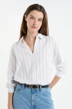 ETAM Camisas Y Blusas Estampadas|Camisas Fluidas|Camisa a rayas con algodón MALVA