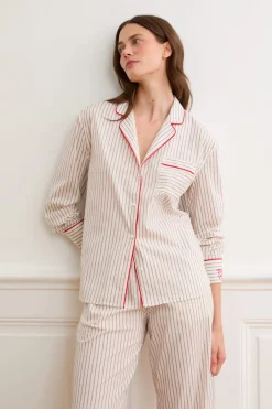 ETAM Los Pijamas Más Responsables|Partes De Arriba De Pijama|Camisa a rayas con algodón CRUDO