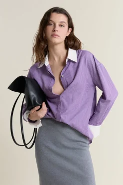 ETAM Camisas Y Blusas Estampadas|Camisas Fluidas|Camisa a rayas con algodón parma