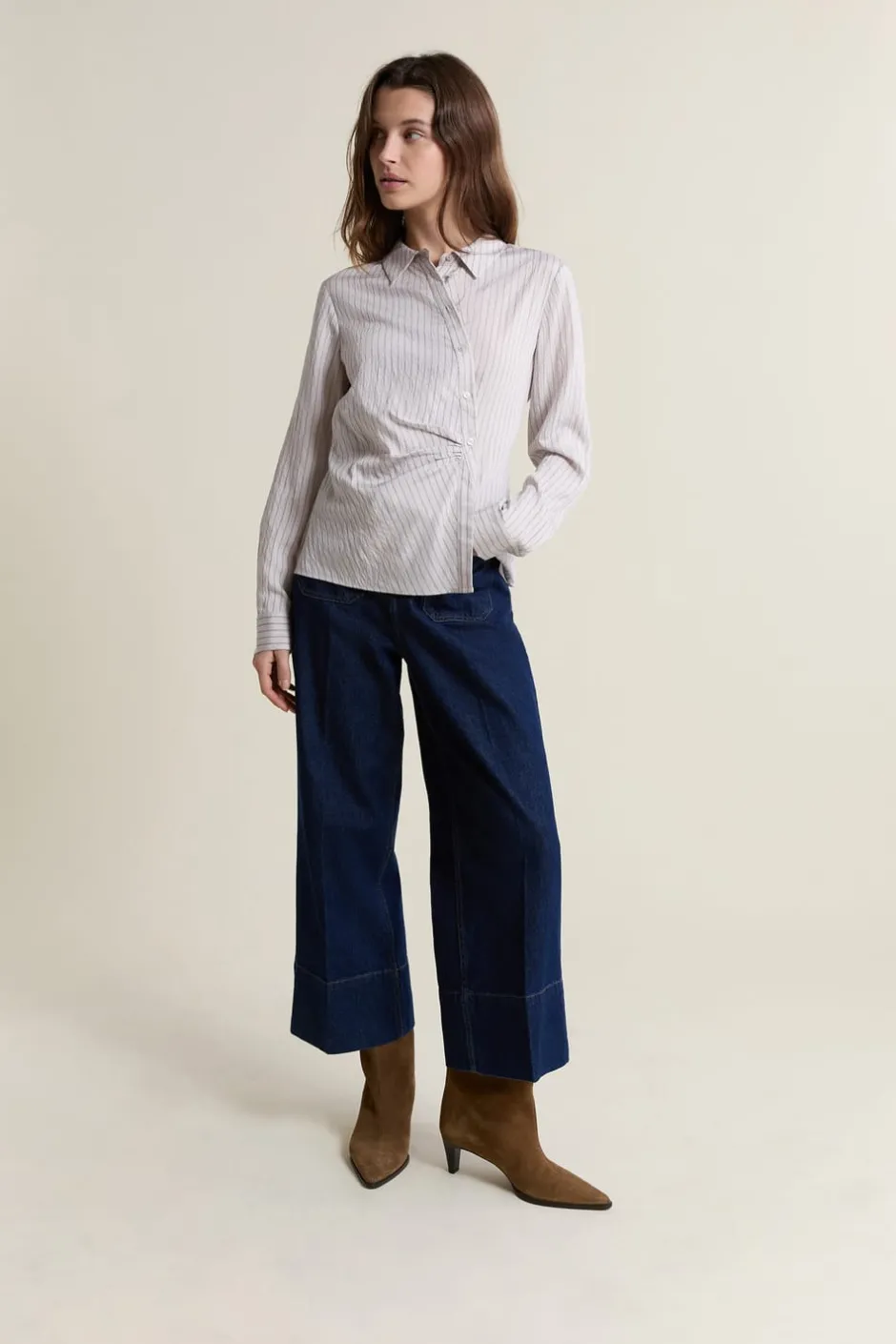 ETAM Camisas Y Blusas Estampadas|Camisas Fluidas|Camisa a rayas estilo cruzada Topo