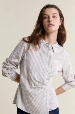 ETAM Camisas Y Blusas Estampadas|Camisas Fluidas|Camisa a rayas estilo cruzada Topo