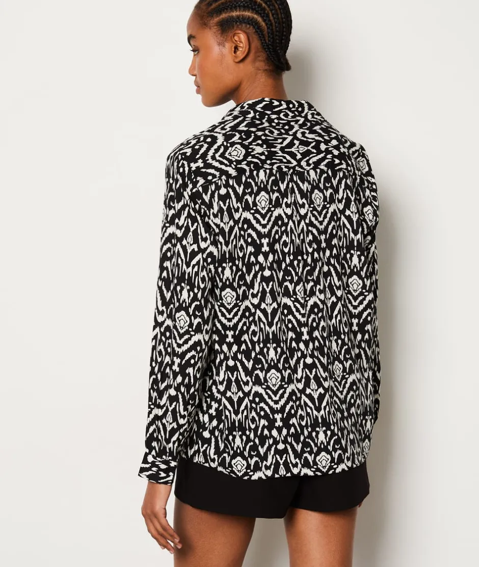 ETAM Camisas Y Blusas Estampadas|Camisas Fluidas|Camisa con estampado fluido ANTRACITA