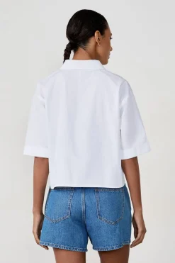 ETAM Camisas Fluidas|Camisas Chic|Camisa corta de manga corta BLANCO