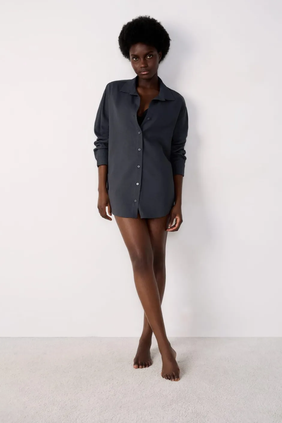 ETAM Túnicas Y Vestidos De Playa|Camisa de lino ANTRACITA