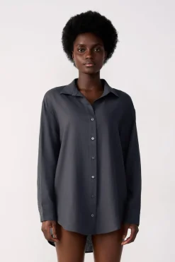 ETAM Túnicas Y Vestidos De Playa|Camisa de lino ANTRACITA