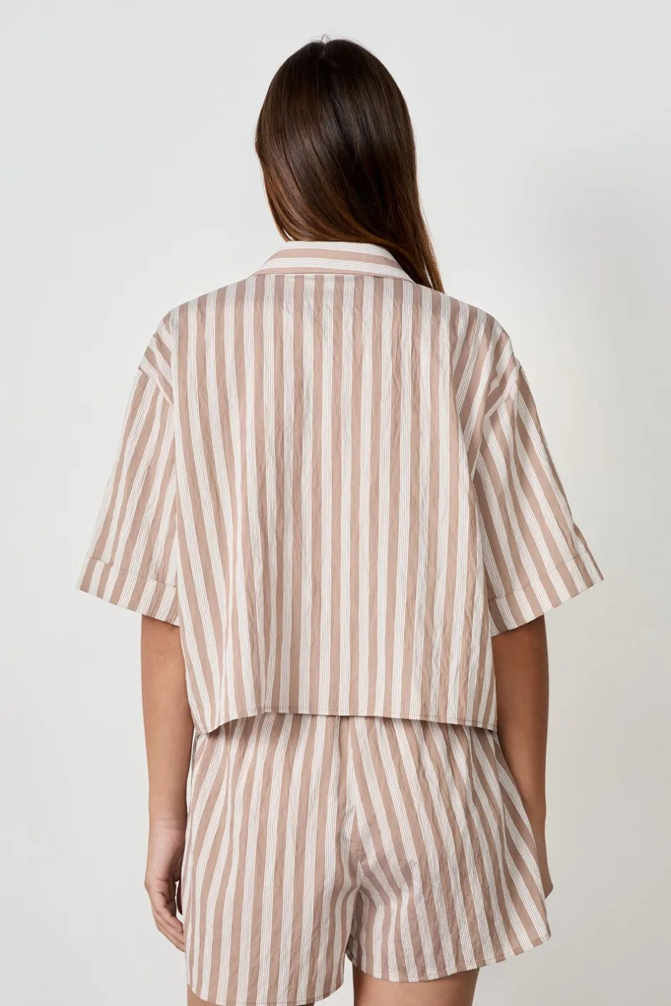 ETAM Camisas Y Blusas Estampadas|Camisas Fluidas|Camisa de manga corta a rayas ESTAMPADO
