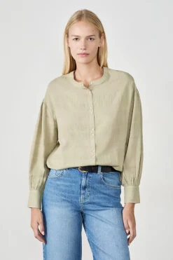 ETAM Camisas Fluidas|Camisas Chic|Camisa de manga larga ARGILE
