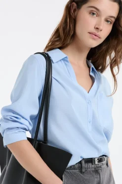 ETAM Camisas Fluidas|Camisas Clásicas|Camisa de manga larga AZUL